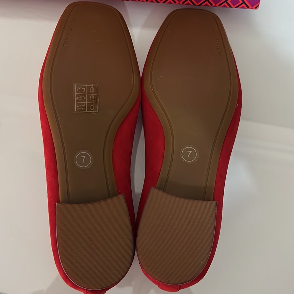 Tory Burch red loafers size 7 - Picture 3 of 4